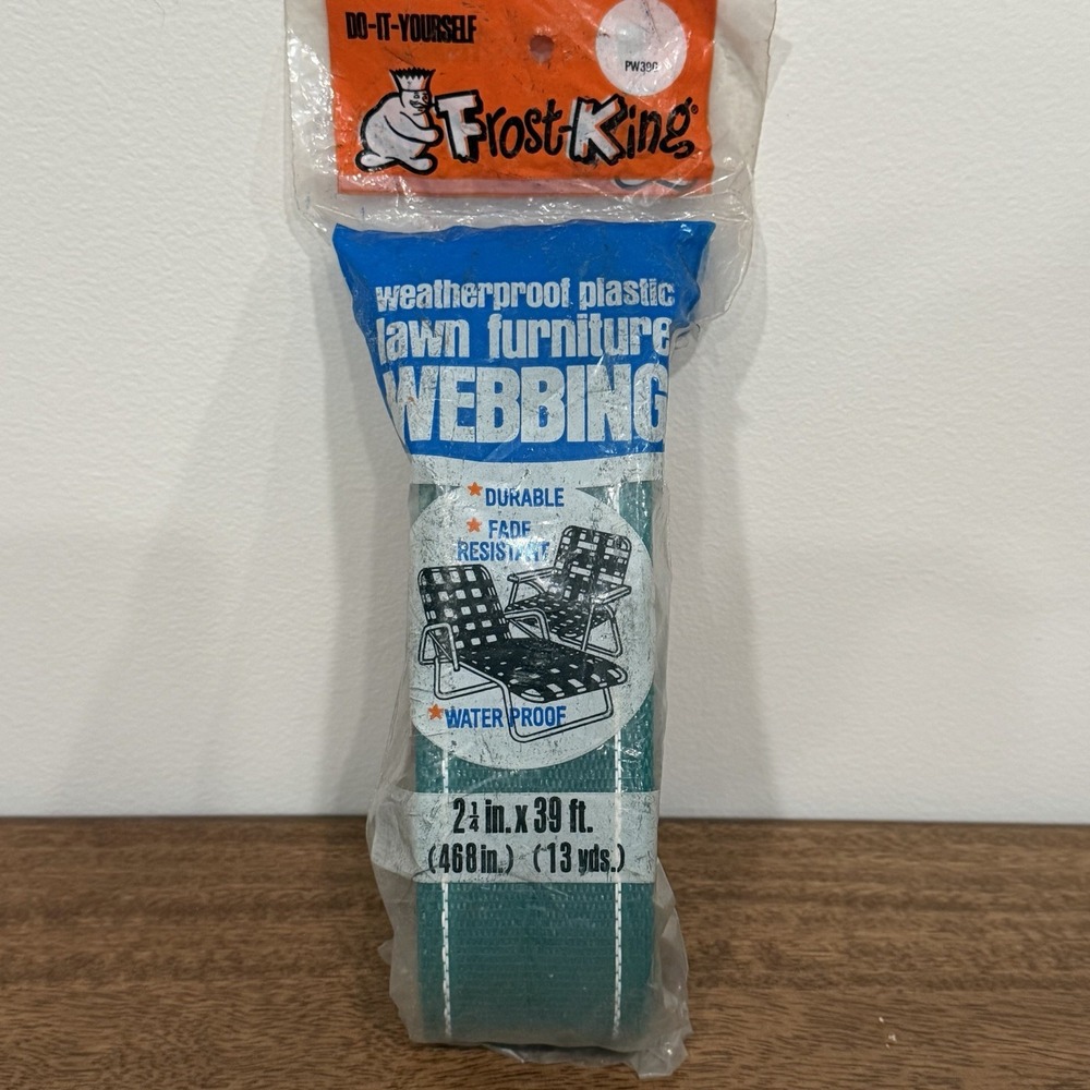 Frost King PW39G Green Polypropylene Lawn Furniture Re-Web 2-1/4" x 39' VTG NEW